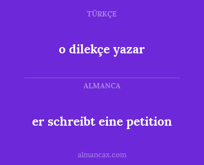 o dilekçe yazar - er schreibt eine petition