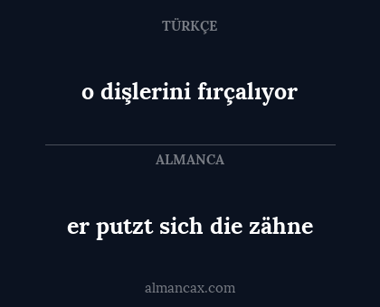 er putzt sich die zähne - o dişlerini fırçalıyor
