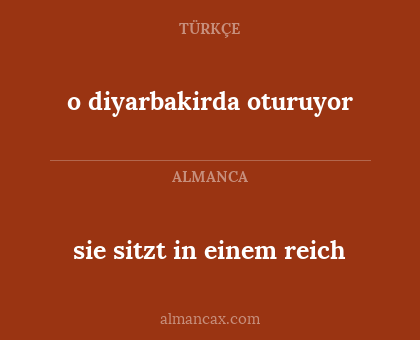o diyarbakirda oturuyor - sie sitzt in einem reich