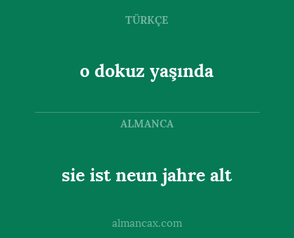 o dokuz yaşında - sie ist neun jahre alt