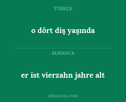 o dört diş yaşında - er ist vierzahn jahre alt