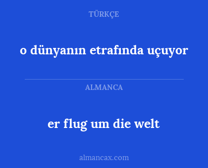 er flug um die welt - o dünyanın etrafında uçuyor