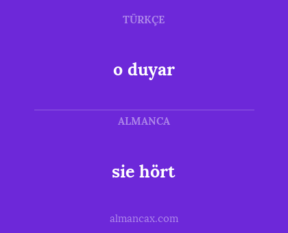 sie hört - o duyar
