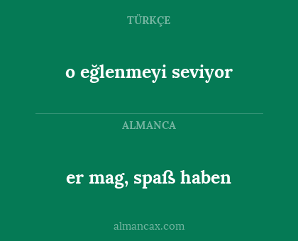 o eğlenmeyi seviyor - er mag, spaß haben