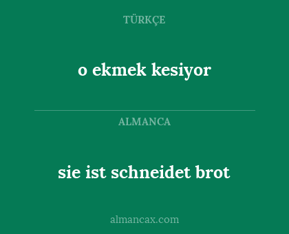 sie ist schneidet brot - o ekmek kesiyor
