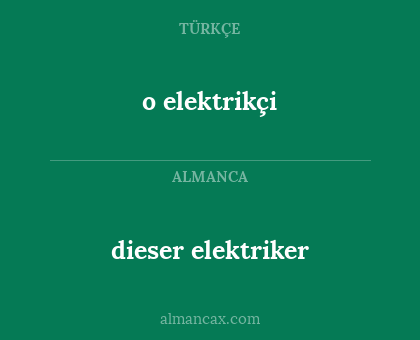 o elektrikçi - dieser elektriker