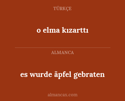 es wurde äpfel gebraten - o elma kızarttı