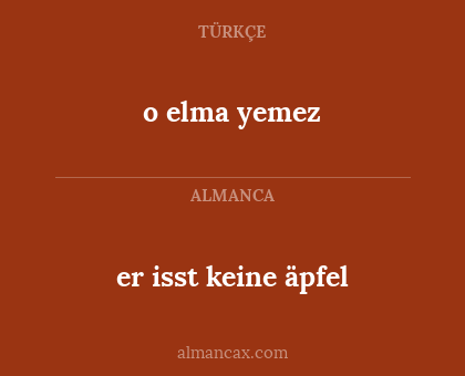 er isst keine äpfel - o elma yemez