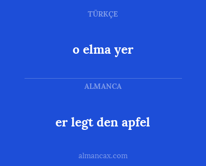 er legt den apfel - o elma yer