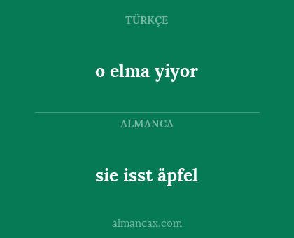 sie isst äpfel - o elma yiyor