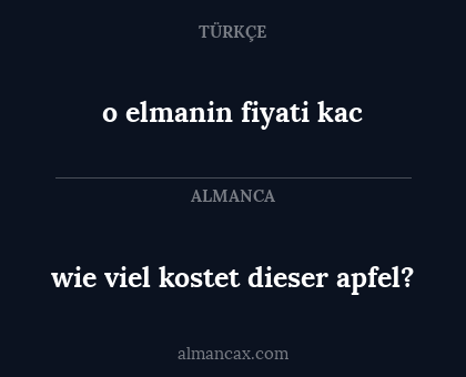 o elmanin fiyati kac - wie viel kostet dieser apfel?