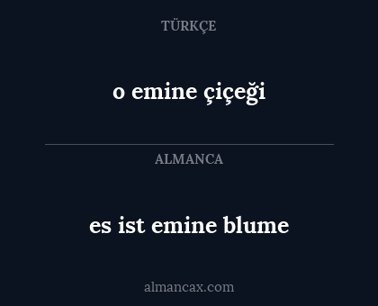 es ist emine blume - o emine çiçeği