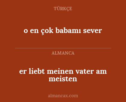 er liebt meinen vater am meisten - o en çok babamı sever