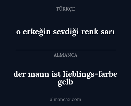 der mann ist lieblings-farbe gelb - o erkeğin sevdiği renk sarı