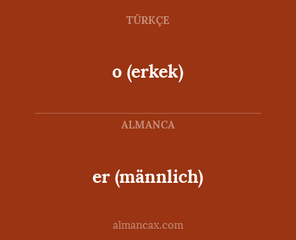 er (männlich) - o (erkek)