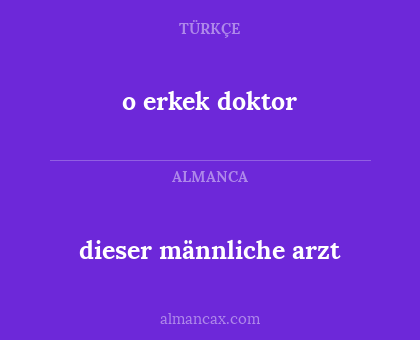 dieser männliche arzt - o erkek doktor