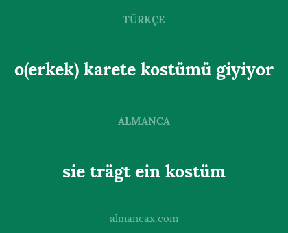 sie trägt ein kostüm - o(erkek) karete kostümü giyiyor