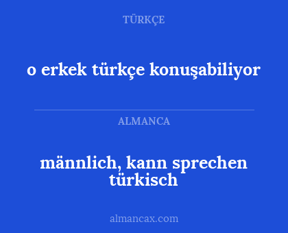 männlich, kann sprechen türkisch - o erkek türkçe konuşabiliyor