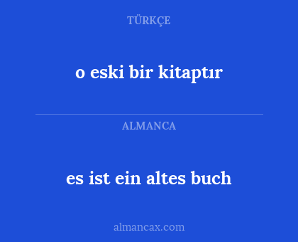 o eski bir kitaptır - es ist ein altes buch
