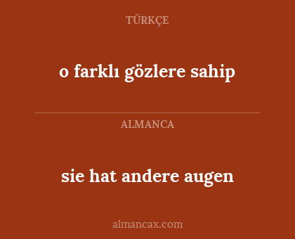 o farklı gözlere sahip - sie hat andere augen