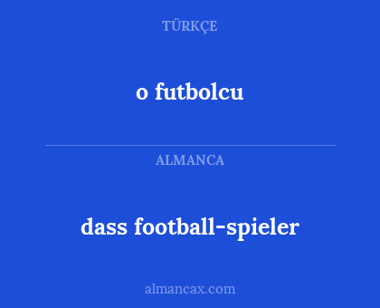 o futbolcu - dass football-spieler