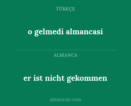 o gelmedi almancasi - er ist nicht gekommen