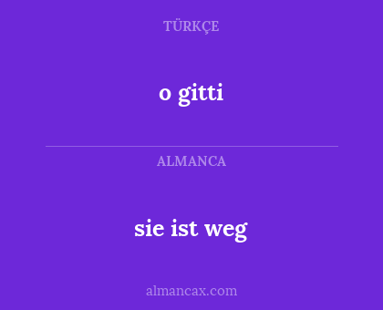 sie ist weg - o gitti
