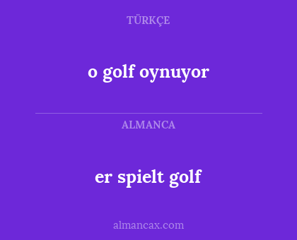 er spielt golf - o golf oynuyor