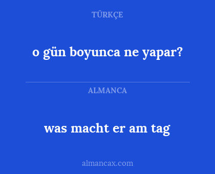 o gün boyunca ne yapar? - was macht er am tag
