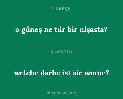 o güneş ne tür bir nişasta? - welche darbe ist sie sonne?