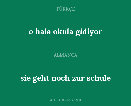 sie geht noch zur schule - o hala okula gidiyor
