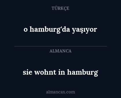 sie wohnt in hamburg - o hamburg'da yaşıyor