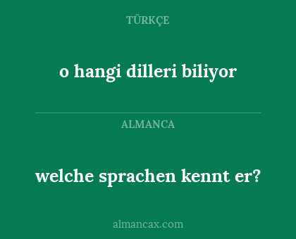 o hangi dilleri biliyor - welche sprachen kennt er?