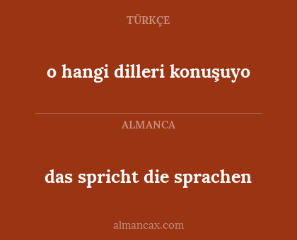 das spricht die sprachen - o hangi dilleri konuşuyo