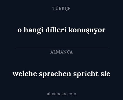 welche sprachen spricht sie - o hangi dilleri konuşuyor