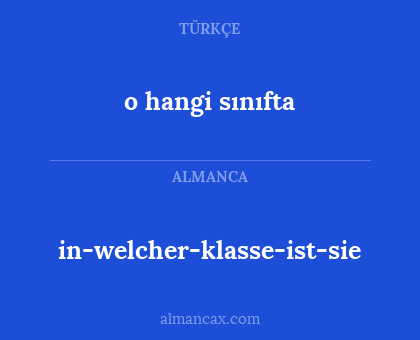 in-welcher-klasse-ist-sie - o hangi sınıfta