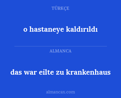 das war eilte zu krankenhaus - o hastaneye kaldırıldı
