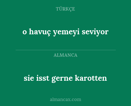 o havuç yemeyi seviyor - sie isst gerne karotten