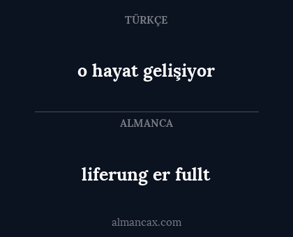 liferung er fullt - o hayat gelişiyor