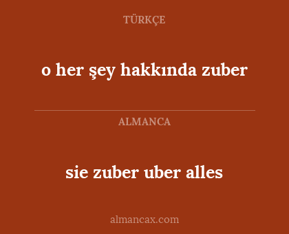 sie zuber uber alles - o her şey hakkında zuber