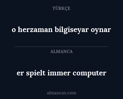 er spielt immer computer - o herzaman bilgiseyar oynar