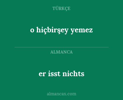 o hiçbirşey yemez - er isst nichts