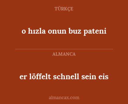 er löffelt schnell sein eis - o hızla onun buz pateni