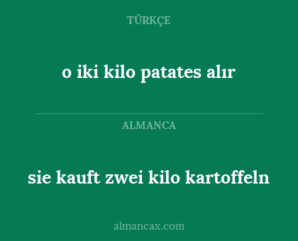 o iki kilo patates alır - sie kauft zwei kilo kartoffeln