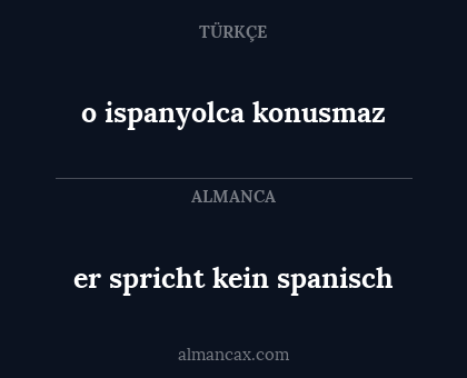 o ispanyolca konusmaz - er spricht kein spanisch