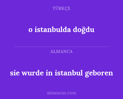 o istanbulda doğdu - sie wurde in istanbul geboren