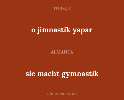 o jimnastik yapar - sie macht gymnastik