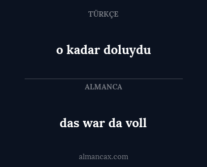 o kadar doluydu - das war da voll
