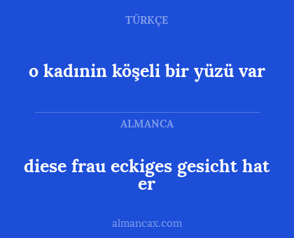 o kadınin köşeli bir yüzü var - diese frau eckiges gesicht hat er