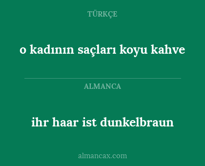 o kadının saçları koyu kahve - ihr haar ist dunkelbraun